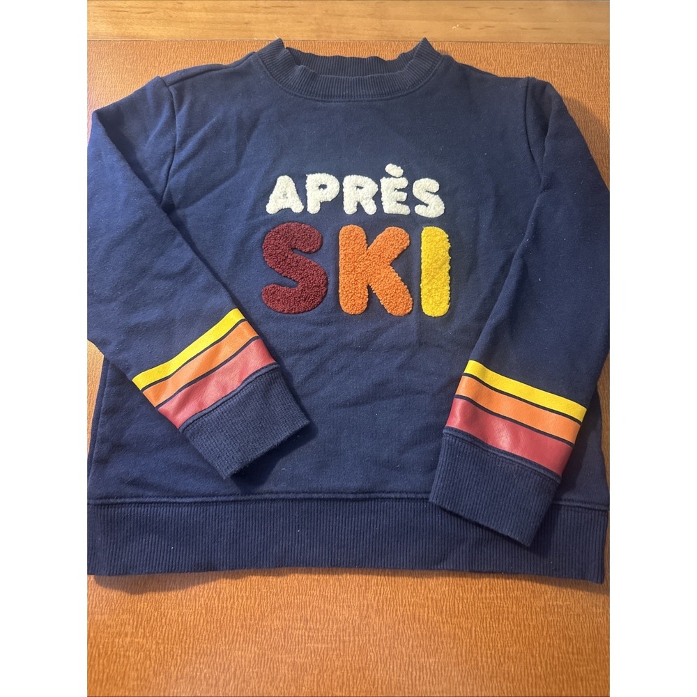 Janie And Jack Sweatshirt Boys Size 5 Blue Long Sleeves Apres Ski